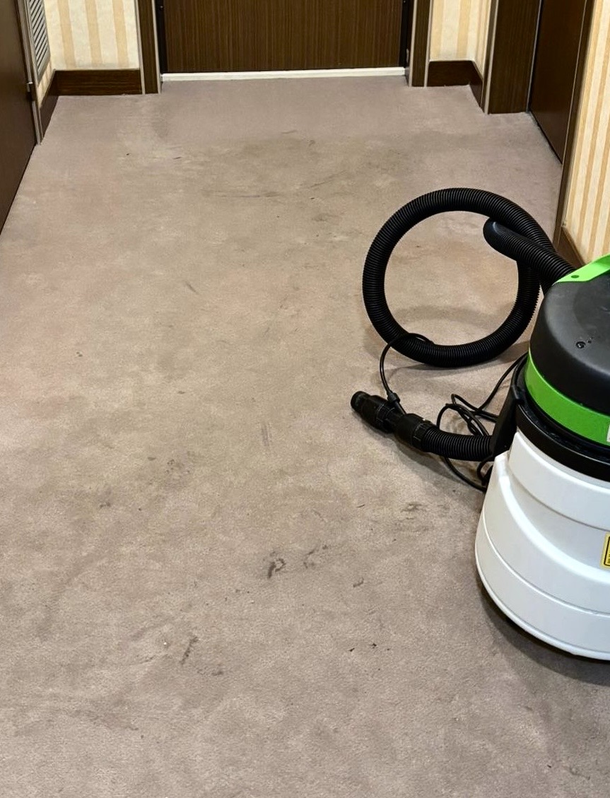 Une moquette sale et taché avant le passage de Nett Plus